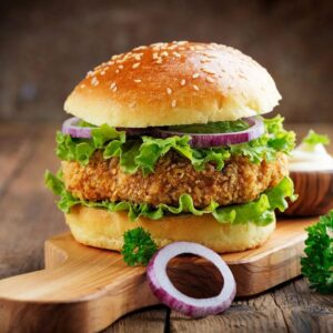 Peri Peri Paneer Burger With Cheese