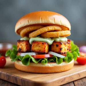 Peri Peri Veggie Burger With Cheese