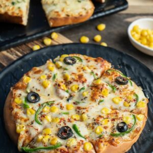 Cheese Pizza with Paneer and Onion, Capsicum, Corn Toppings